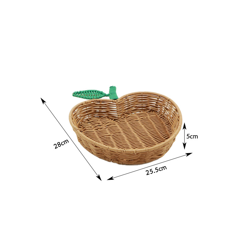 Panier tressé en forme de coeur moyen