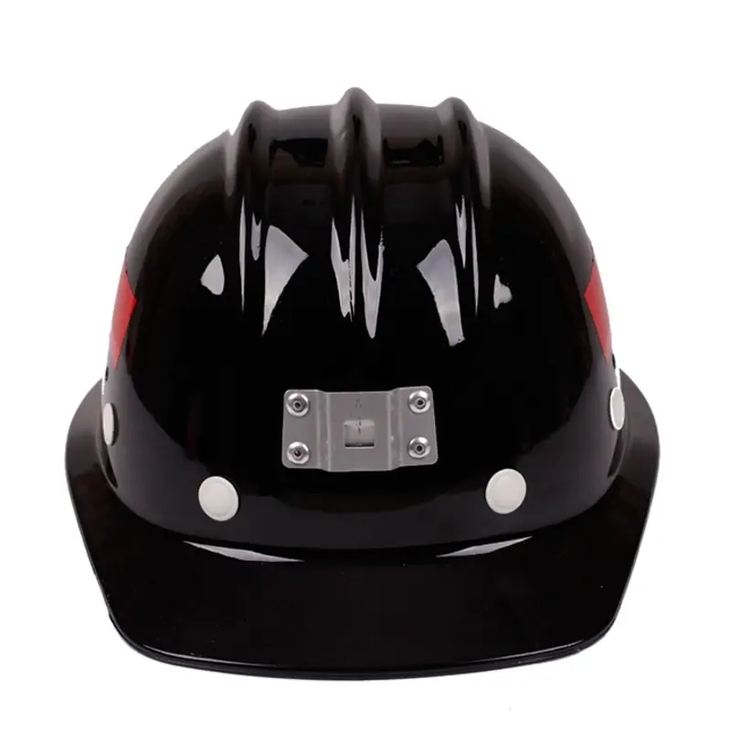 Helm Keselamatan plastik untuk konstruksi, helm keamanan bahan plastik warna hitam kuning merah bulat pekerja PE