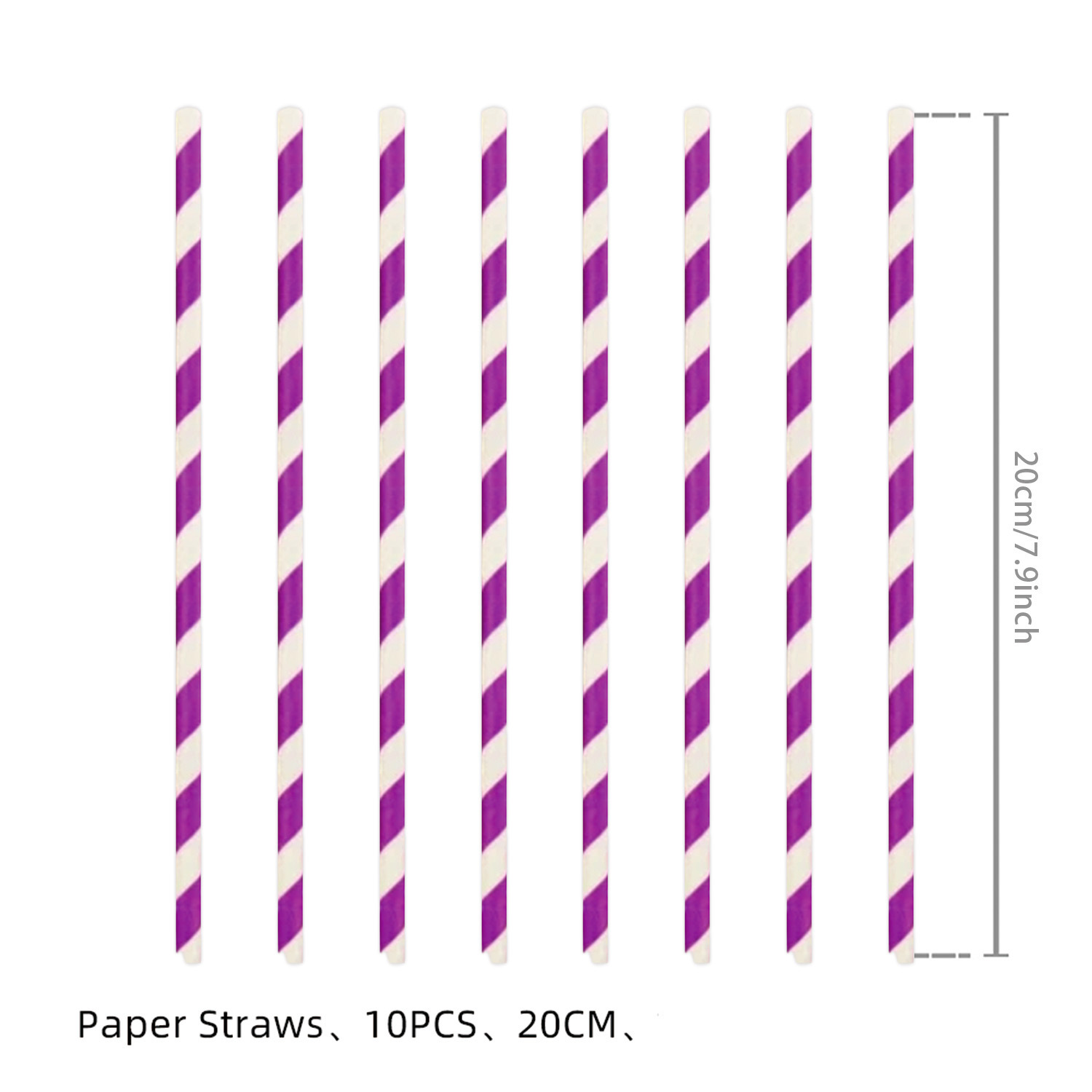 Paille en papier violet-10pcs
