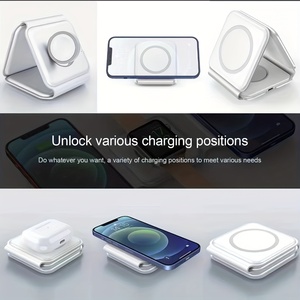 3 in 1 Magnetic Wireless <strong>Charger</strong> Folding Portable Fast Charging 15W Three in <strong>One</strong> Suitable for Mobile Phone Earphone Watch - Product Image 5