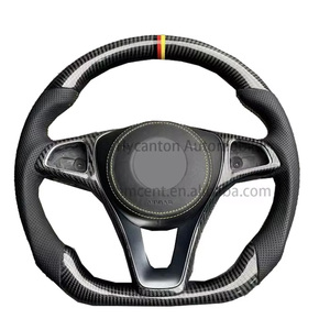Toptan fiyat mercedes-benz C sınıfı E sınıfı direksiyon için delikli deri karbon fiber direksiyon - Product Image 1