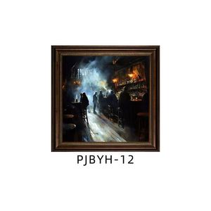Night City Streetscape Art for Bar Lounge Caf&eacute; | Framed <strong>Canvas</strong> <strong>Print</strong> <strong>with</strong> Factory Price &amp; Custom Size - Product Image 4