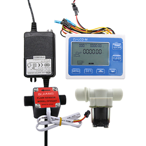 Pantalla LED digital Flujo Controlador cuantitativo Instrumento 1/2 \ "Rosca macho Sensores de engranajes de plástico 1/2 \" Solenoide Agua OEM - Product Image 1