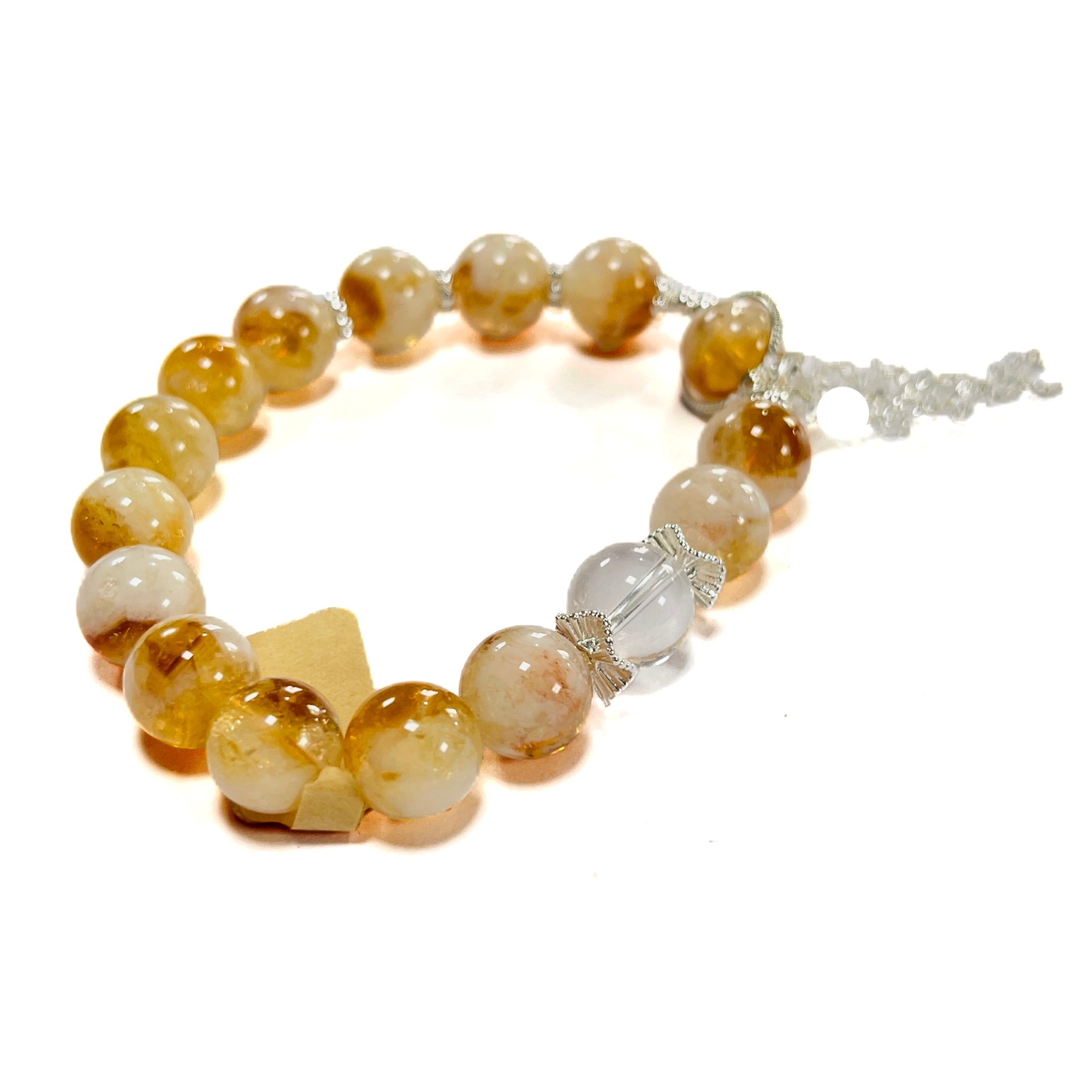 กำไลข้อมือทองหยกหินธรรมชาติลูกปัดทรงกลมของขวัญสำหรับผู้หญิง - Product Image 3