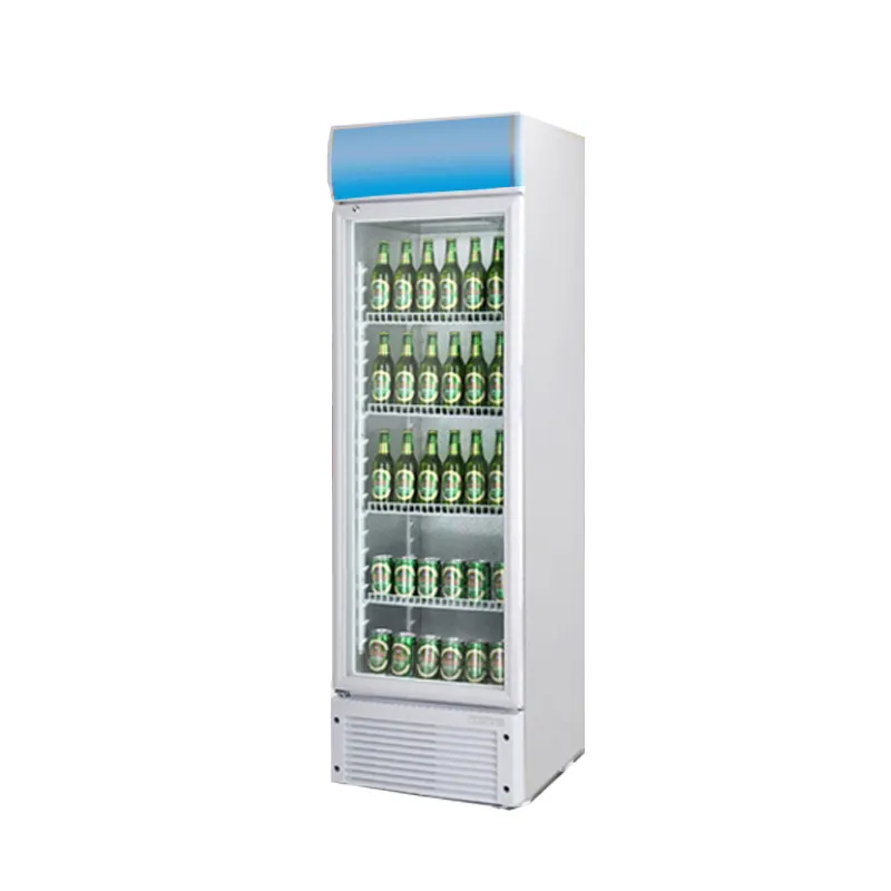 Vitrina de congelación de frutas, Enfriador de bebidas, refrigerador de exhibición de bebidas, refrigerador comercial de 300L