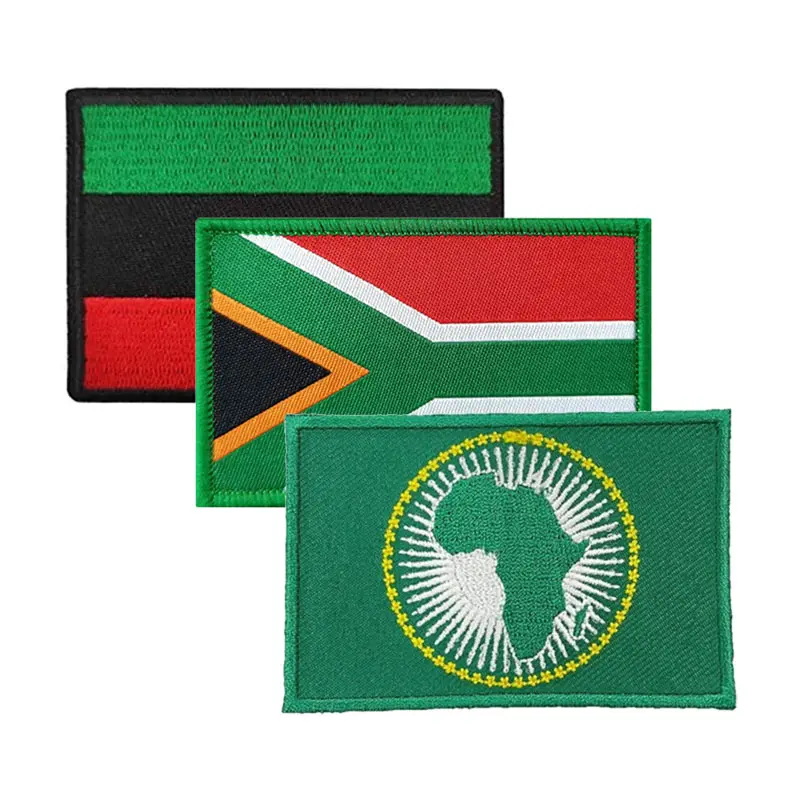Parches bordados personalizados con Mini Bandera de país africano, venta al por mayor