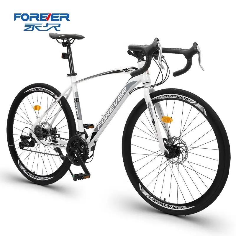 FOREVER Factory-bicicleta de carretera de acero al carbono para deportes, bici de carretera de 21/24/27 velocidades, 700 C