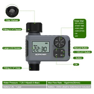 Pulsante del quadrante della valvola di irrigazione automatica Display Timer di controllo dell'acqua del giardino di irrigazione programmabile all'aperto - Product Image 3