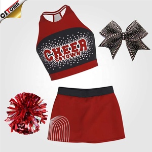 Yüksek kaliteli boya süblimasyon Cheer üniforma kırmızı ve siyah çabuk kuruyan uygulama giymek Cheer - Product Image 2