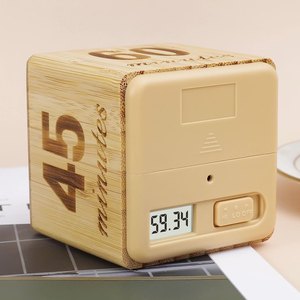 木製キューブタイマー調整可能な重力センサー5/10/20/30分カウントダウンタイマー調理用デジタルキッチンタイマー楽しいフリップタイミング - Product Image 2