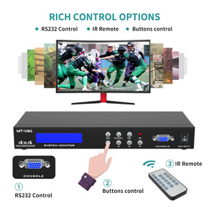 Conmutador de matriz de vídeo HDMI 4K 60Hz 4 en 4 salidas, equipo de audio y vídeo de 2 a 4, conmutador de matriz HDMI 4x4
