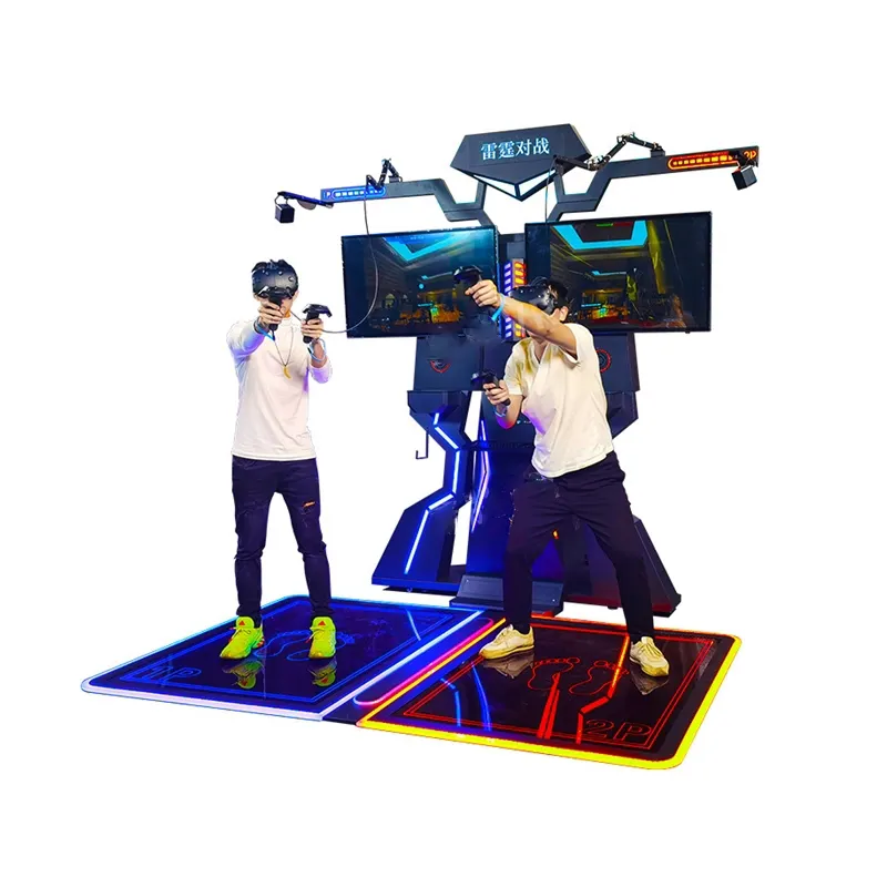 Parque de atracciones interior 9d VR cine juego de disparos Virtual Reality Arena 2 jugadores VR batalla música Dance Revolution consola de juegos