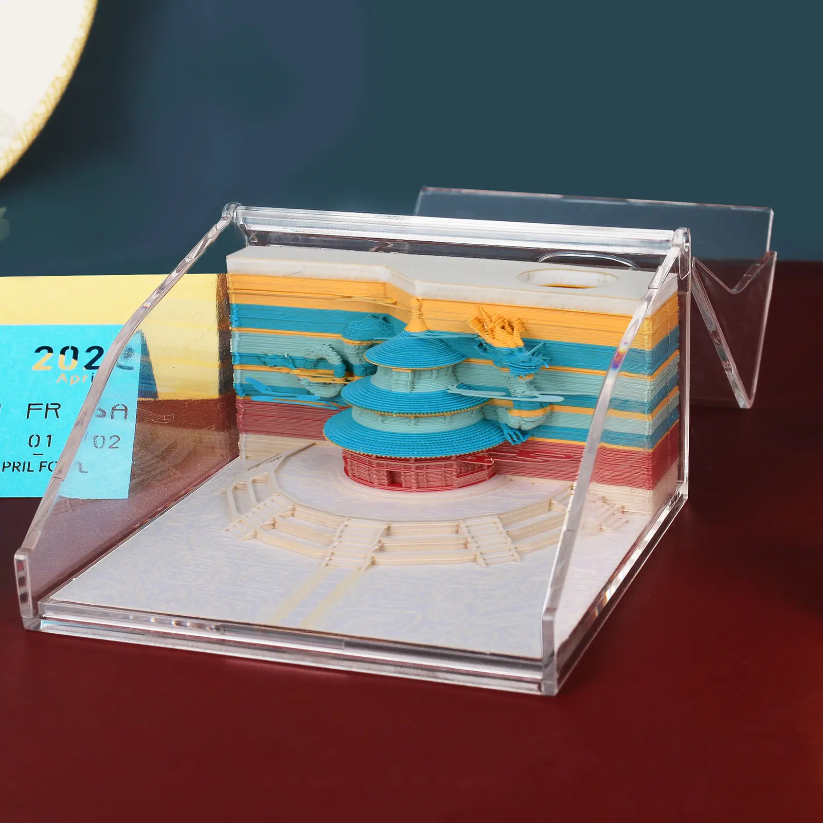 3D el-yırtık not defteri doğum günü tebrik hediye 3D Post notlar Art Deco kağıt el sanatları çin ejderha haftalık takvim levhalar