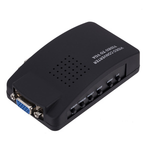 Adaptador AV a VGA para ordenador portátil, convertidor de vídeo para PC, TV, RCA, s-video, entrada a PC, VGA, salida LCD, caja de vídeo