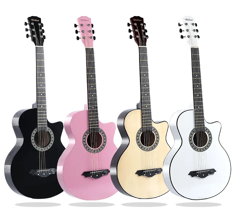 Guitarra acústica de tilo, guitarra clásica de 38 pulgadas, precio barato, venta directa de fabricantes