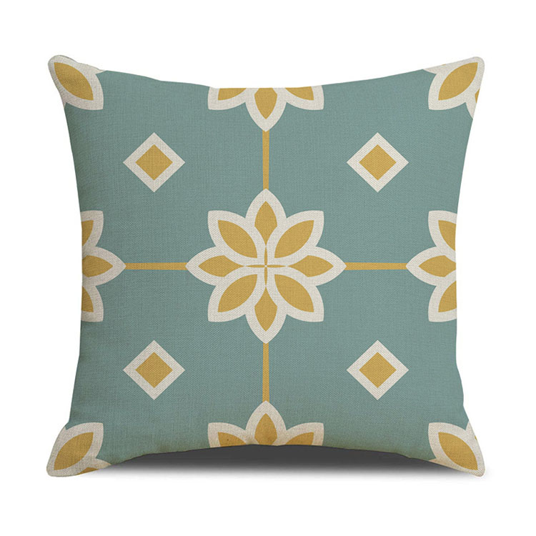 Nordic Geometric Plaid Linen Pillowcase Cushion Cover Printed Car Sofa Bed Pillow Cushion Pillow Cover