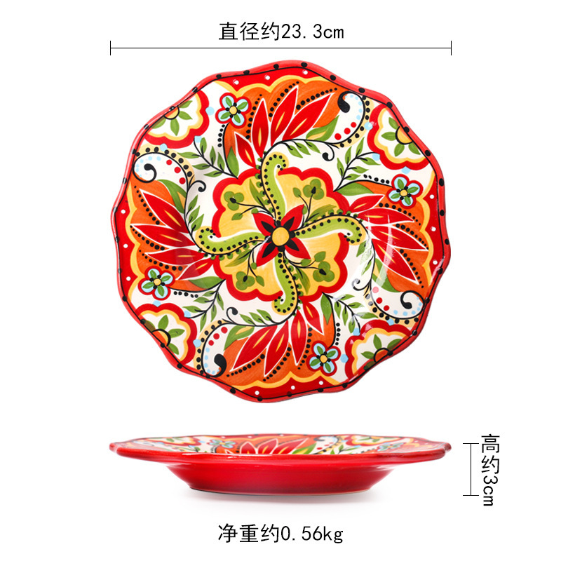 Plato de 9 pulgadas Red Wave Card