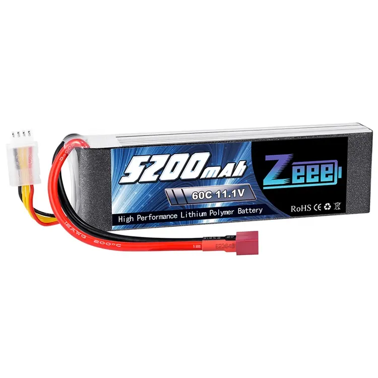 "Material de polímero de lítio zeee 4S lipo, bateria de 5200mah com tomada de deans e xt60 de substituição"