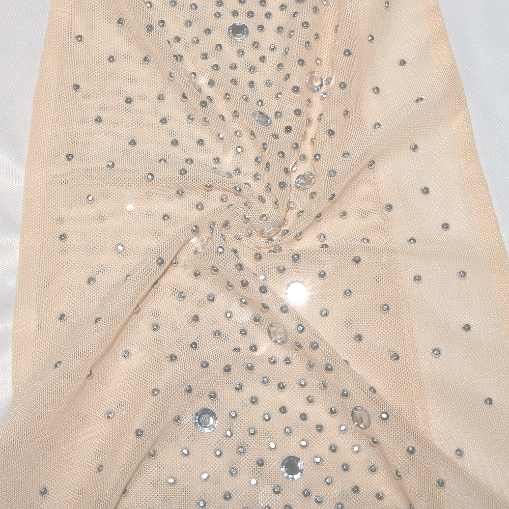 New Style Fashion Sexy See-Through Rhinestone Elegant Mermaid Gown Sleeveless Ladies Temperament Halter Maxi Evening Dress