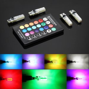 RGB遥控器T10 Led汽车灯W5W COB 6SMD 5050阅读楔灯频闪灯更换汽车内饰/地图/顶灯 - Product Image 5