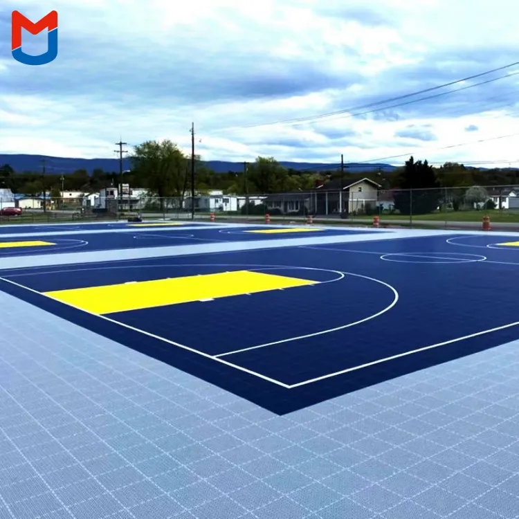 بلاط أرضيات متشابك لملاعب كرة السلة TPE الاحترافي منقول من FIBA للأرضيات الرياضية الخارجية