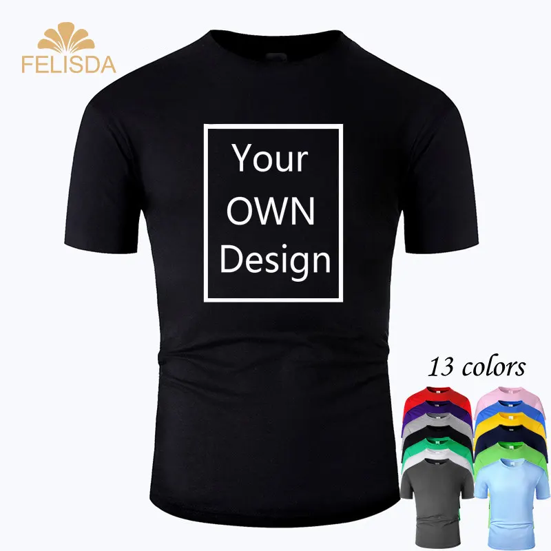 Sua própria marca de design logotipo/imagem gratuitamente personalizado homens e mulheres algodão camiseta tops manga curta casual camisetas tamanho grande