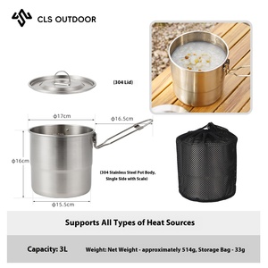 Ngoài Trời Toàn Bộ Xách Tay 304 Thép Không Gỉ Đồ Nấu Nướng Kim Loại Cắm Trại Thiết Bị Nấu Ăn Bền Vững Treo Nồi Nấu Ăn Nồi - Product Image 6