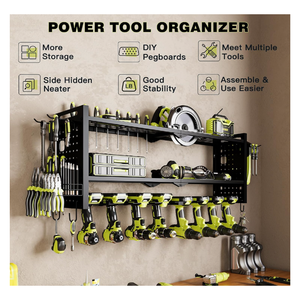 3 lớp công suất lớn treo tường công cụ điện lưu trữ không dây khoan bit hộp lưu trữ với 8 khoan bit chủ sở hữu công cụ tổ chức - Product Image 3