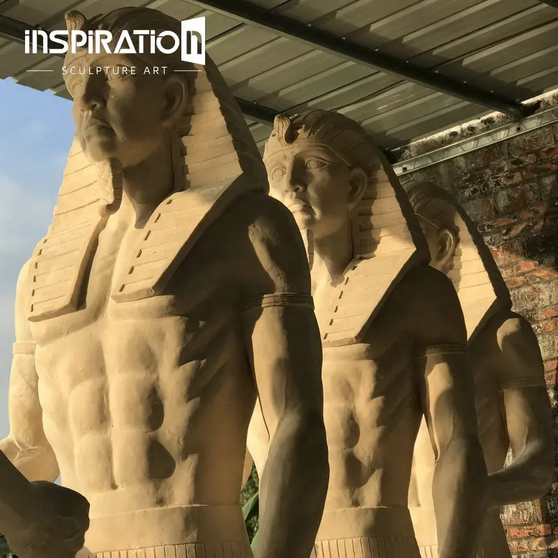 15年アート彫刻メーカーエジプト等身大人工石スフィンクス像大型グラスファイバー大型エジプト彫刻