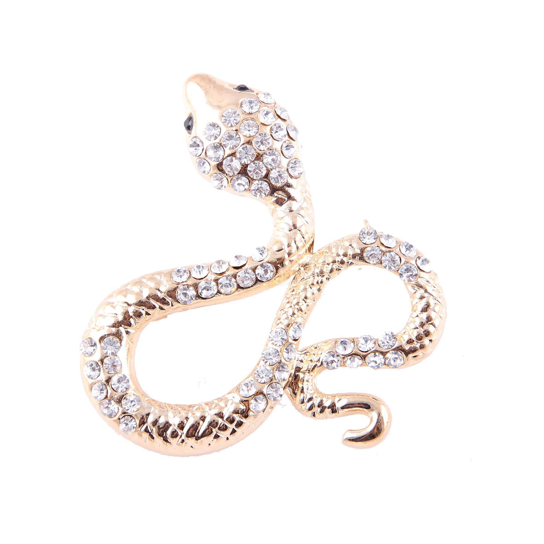 xz4054 Full Diamond Snake Brooch