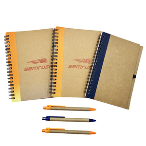 Cuaderno Kraft impreso personalizado Cuaderno Kraft Bolígrafos de cubierta personalizables y cuadernos en espiral con logotipo personalizado - Product Image 5