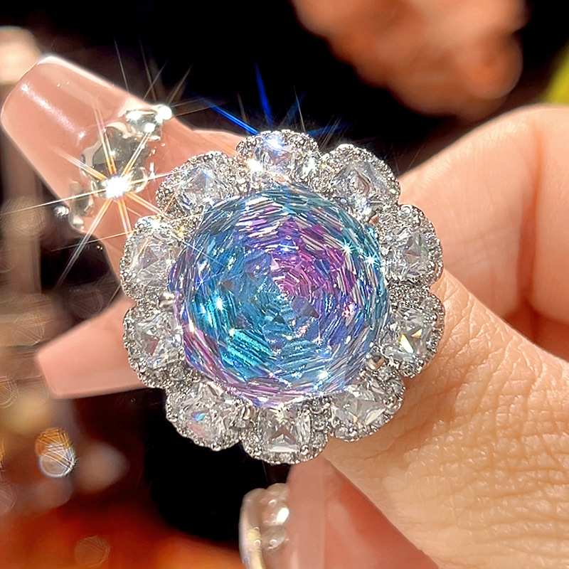 Pink blue ring-Open Size