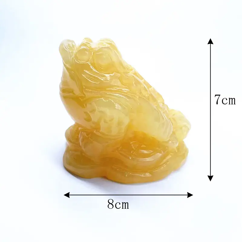 Toptan fabrika özel el sanatları Feng Shui sarı yeşim para kurbağa ve kurbağa