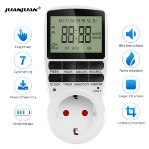 Interruttore elettronico Timer digitale presa di tempo 12/24 ora programmabile 220V presa Timer cucina controllo tempo EU US AU FR Plug - Product Image 3