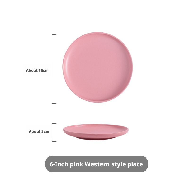 Plateau à pizza rond rose mat de 6 pouces, petit