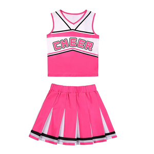 Wholesale Team Practice Breathable Polyester Spandex Fabric <strong>Cheer</strong> Uniforms Sublimation Custom <strong>pink</strong> Cheerleading Uniforms - Product Image 1