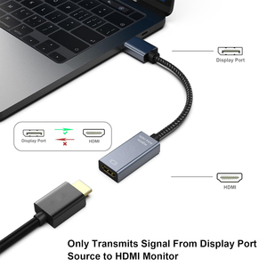 Customize Active <strong>DisplayPort</strong> to <strong>HDMI</strong>, DP to <strong>HDMI</strong> Adapter(4K@60Hz) Male to Female, Space Gray - Product Image 2