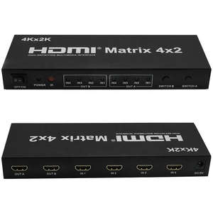 オーディオビデオ機器4 in 2 OutHDMIスイッチスプリッターHDMIマトリックス4K60HzHDMIマトリックス4x2、光学および3.5mmオーディオ付き - Product Image 2