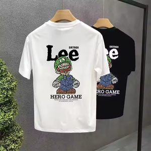 高品質カスタムTシャツブランクニットティーに独自のデザインを作成する短い動物パターンロゴ印刷パーソナライズ - Product Image 4