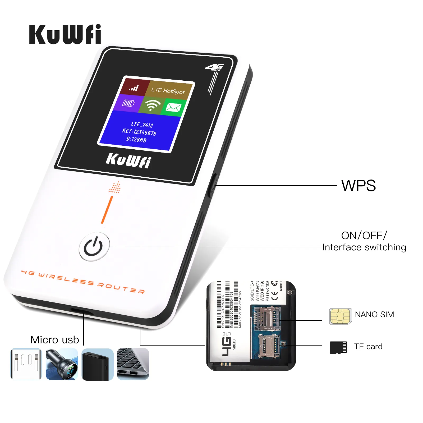 OEM ODM KuWFi для путешествий, Wi-Fi, 2100 мАч, разблокированный 3G 4G sim-карты, маршрутизатор, точка доступа 4g LTE 4g, мобильный Wi-Fi маршрутизатор для улицы