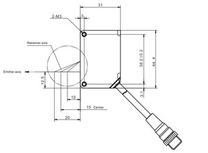 Sense MLD22 20-150cm Distancia Sensor de movimiento láser Salida analógica Sensor de movimiento digital Triangulación Sensor láser infrarrojo - Product Image 5