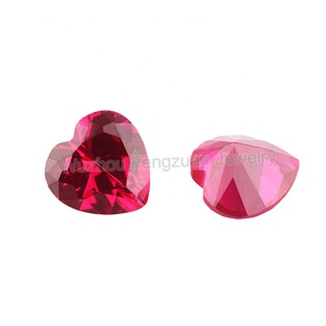Wholesale Loose Gemstone 2x2 10x10mm Synthetic Cz Stone pink <strong>Red</strong> Heart Cubic <strong>Zirconia</strong> Price - Product Image 1