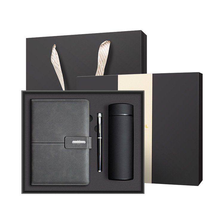 Gris (3 pièces : cahier + stylo + thermos)