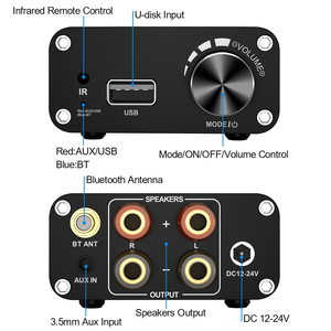 VIRE Sistema de cine en casa Amplificador de audio digital Clase D 2,0 Estéreo HIFI Fiebre Grado Bluetooth 5,3 Computadora Amplificador digital de escritorio - Product Image 2