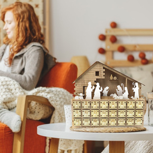JM-269 Wooden Laser Cut Christmas Led Advent Calendar Box - Product Image 5