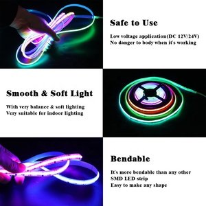12/24V Luces <strong>LED</strong> RGBIC RGBW COB Line Light Addressable RGB RGBW TIra COB <strong>LED</strong> Strip Light for Outdoor Decor - Product Image 3