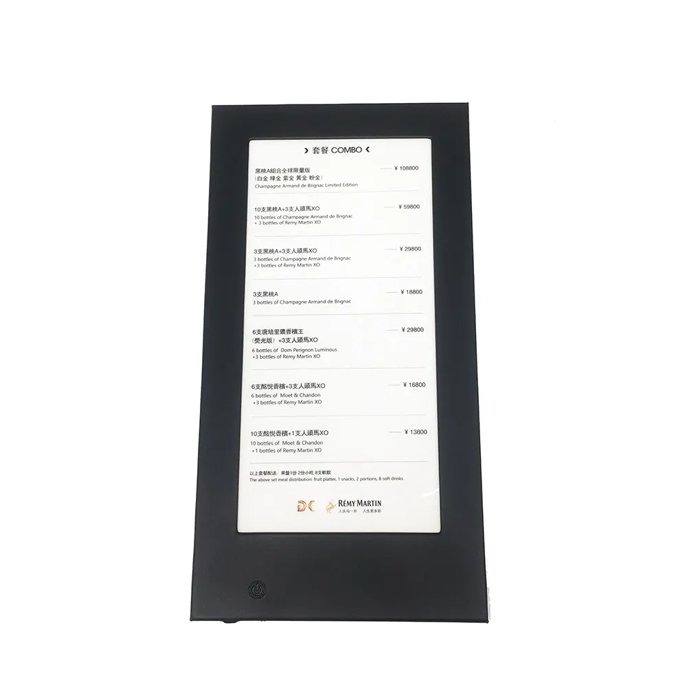 Uma página iluminado LEVOU menus D5511 light up display menu titular de cartão de couro