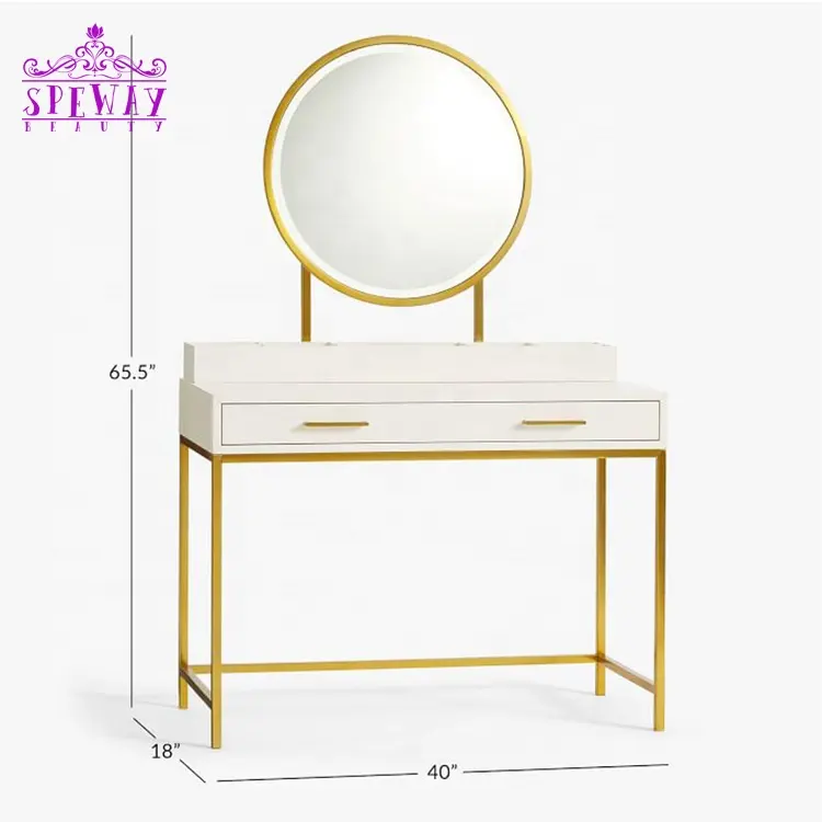 Mobili da tavolo per il trucco con specchietti in marmo da tavolo multicolori per camera da letto moderna toletta bianca all'ingrosso