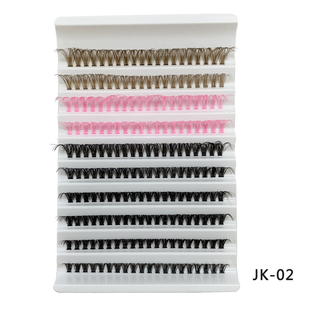 JK-02 (Plateau Blanc, Cils en Bouquets Colorés)