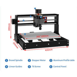 迷你数控刳刨机CNC3018 Pro 3轴DIY刀具雕刻机亚克力塑料印刷电路板聚氯乙烯木质刳刨机